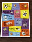 Vintage Hallmark Sticker Sheet Funny Animal Jokes