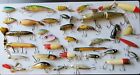 Vintage Lot 36 Fishing Lures Heddon Bayou & Others Wood Plastics Glass Eyes....
