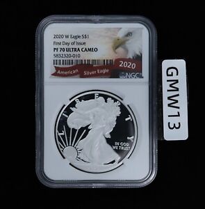 New Listing2020 W PROOF SILVER EAGLE NGC PF70 FIRST DAY OF ISSUE EAGLE LABEL