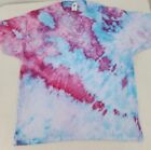 Tie Dye Procion Ice Dye Unisex Hanes Shirt Size XL Short Sleeves Pinks Blues