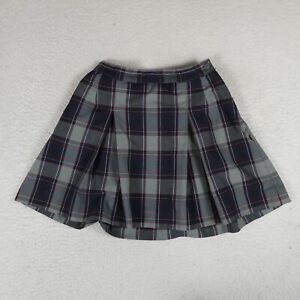 DENNIS Uniform Skirt Girls Size H8 Plus Style 866 Navy Blue/Gray