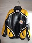 Vintage NFL PITTSBURGH STEELERS  Faux Leather Bomber Jacket Size M Medium