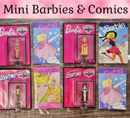 NEW! World's Smallest Micro Figures LOT - Mini Barbie / Mini Comics