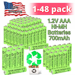 Lot 1-48Pcs Ni-MH AAA Rechargeable Battery 1.2V 700mAh Batteries for Solar Light