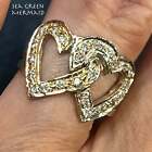 14k White + Yellow Gold Diamond Sweetheart Ring. Victorian Era