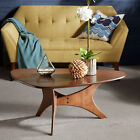 Triangular Wood Coffee Table Brown Modern Luxury Accent Living Family End