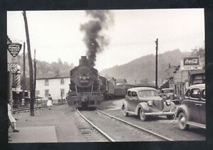 New ListingREAL PHOTO OSAGE WEST VIRGINIA RAILROAD TRAIN OLD CARS DOWNTOWN POSTCARD COPY