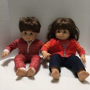 American Girl & Boy Doll Bitty Baby Twins Brown Hair Brown Eyes