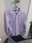 Tommy Hilfiger Slim Fit Size 15.5 34-35 Plaid Button Up Shirt Light Purple