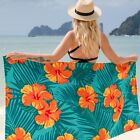 Velour Printed Beach Towel, Floral Pattern, 30x60, 100% Soft Cotton Pool Towel