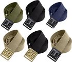 100% Cotton Web Belt with Open Face Buckle Military Heavy Duty Thick Webbed Belt