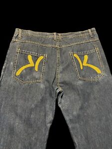 Karl Kani Baggy Jeans 42X32 Y2K Hip Hop Skater Pants Black Tagged 42X32