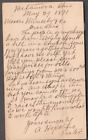 1891 postal card A Hopkins pastor Metamora Ohio/re 400-600 lb church bell