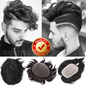 8A Toupee For Men Remy Human Hair Hairpiece Full PU Skin Hair System Replacement