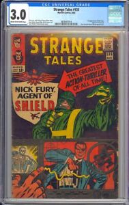 Strange Tales #135 1st App. Nick Fury Agent of Shield Marvel Comic 1965 CGC 3.0