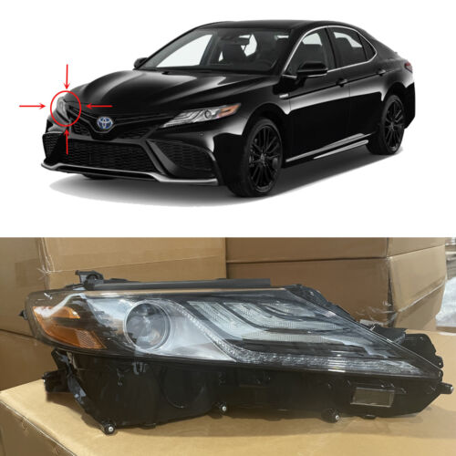 Full LED Headlight for 2021 2022 Toyota Camry XSE XLE Right Passenger Side Black (For: 2021 Toyota Camry)