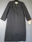 Pendleton Trench Rain Coat Womens 8 100% Wool Lined VTG 80s Black Stylish Classy