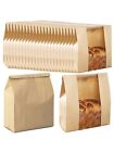 25 Pack Paper Bread Bags With Window Bread Bags For Homemade Bread Kraft Paper