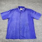 Scully Hawaiian shirt men's 100% silk blue western lone star cowboy embroidery