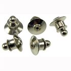 10 Chrome Deluxe Tie Tac Ball Top Lapel Pin Backs Clasp Locking Jewelry Findings