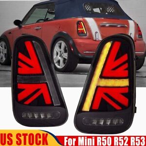 Smoke LED Tail Lights w/Startup For Mini Cooper R50 R52 R53 2001-2006 Rear Lamps (For: More than one vehicle)