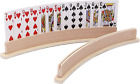 Wood Curved Playing Card Holder Racks Tray Set of 4 for Kids Seniors