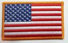 american flag patch gold border embroidered USA flag US United States 3.5