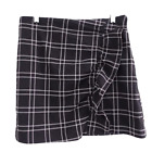 Abercrombie & Fitch Mini Skirt w/ Ruffle Detail Black Plaid Sz M Dark Academia