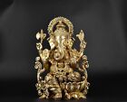Brass Ganesha Statue God Hindu Lord Ganesh Idol Elephant Figurine Sculpture God