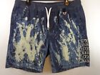 AKOO Shorts Men's 36 X 8 Blue Denim Pull-On Stretch Waist Logo New With Tags