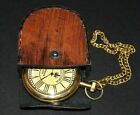 Antique Brass Pocket watch Victoria 1875 vintage with Leather Box Occasion Gift