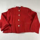 Linda Allard Ellen Tracy Jacket Womens 16 Red Linen Blazer Suit Office Career