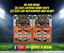 DETROIT LIONS - (2) CERTIFIED HOBBY BOX (2) MINI HEMET FOOTBALL NFL BREAK