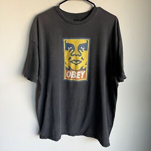 Vintage Obey Shirt Men’s 2XL Andre The Giant Face Box Logo Portrait Black