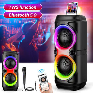 2000W portable Bluetooth Waterproof Speaker  Heavy Bass Sound System Party & Mic