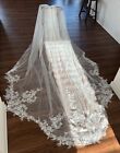 Cathedral Length Scalloped Wedding Veil - Off-white