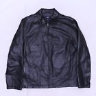 C5796 VTG Gap Motorcycle Black Genuine Leather Jacket Size S